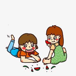 小孩耍赖吃瓜图片,萌态十足引网友热议